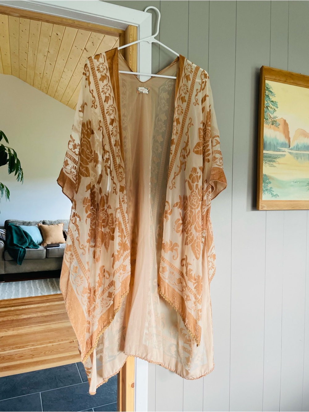 Velvet burnout, kimono/one size